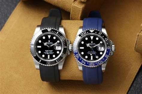 rolex submariner brown rubber strap|best straps for rolex submariner.